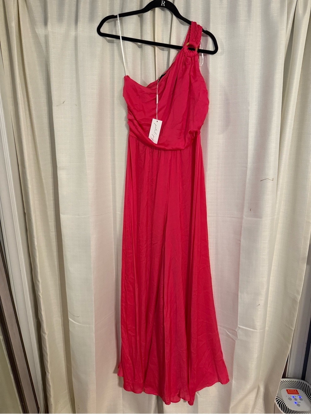 Aakaa One-Shoulder Hot Pink Jumpsuit